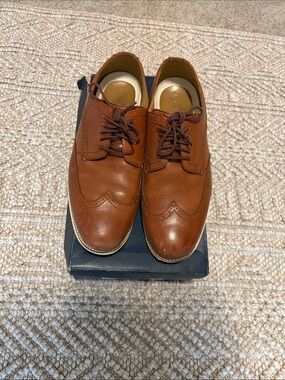 Cole Haan Brown Leather Wingtip Dress Shoes - Men's Classic Lace-Up